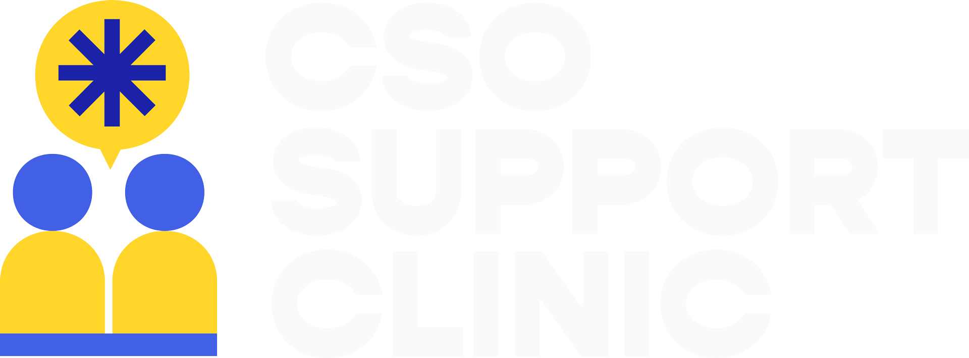 CSO Support Clinic logo with stylised figures